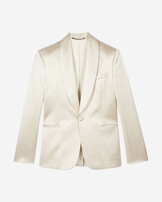 Off-white satin tuxedo jacket