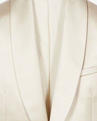 Off-white satin tuxedo jacket