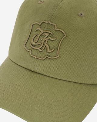 Khaki embroidered crest cap
