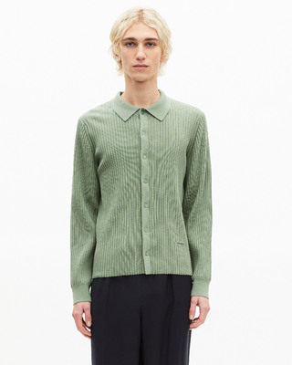 Almond green ribbed cardigan