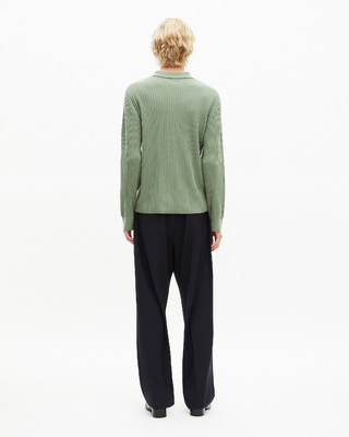Almond green ribbed cardigan