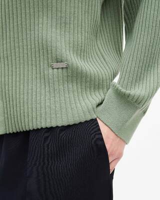 Almond green ribbed cardigan
