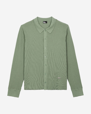 Almond green ribbed cardigan