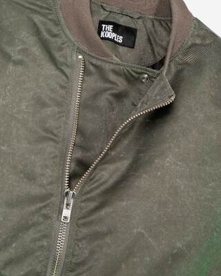 Khaki marble-effect bomber
