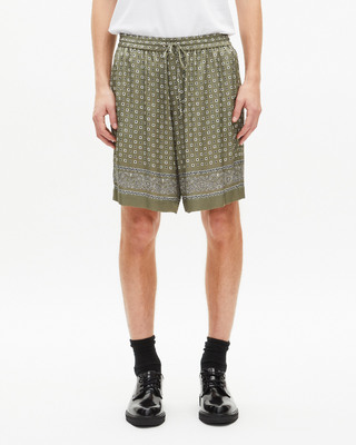Khaki bandana print shorts