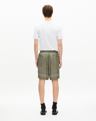 Khaki bandana print shorts