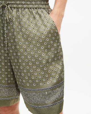 Khaki bandana print shorts