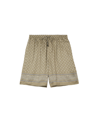 Khaki bandana print shorts
