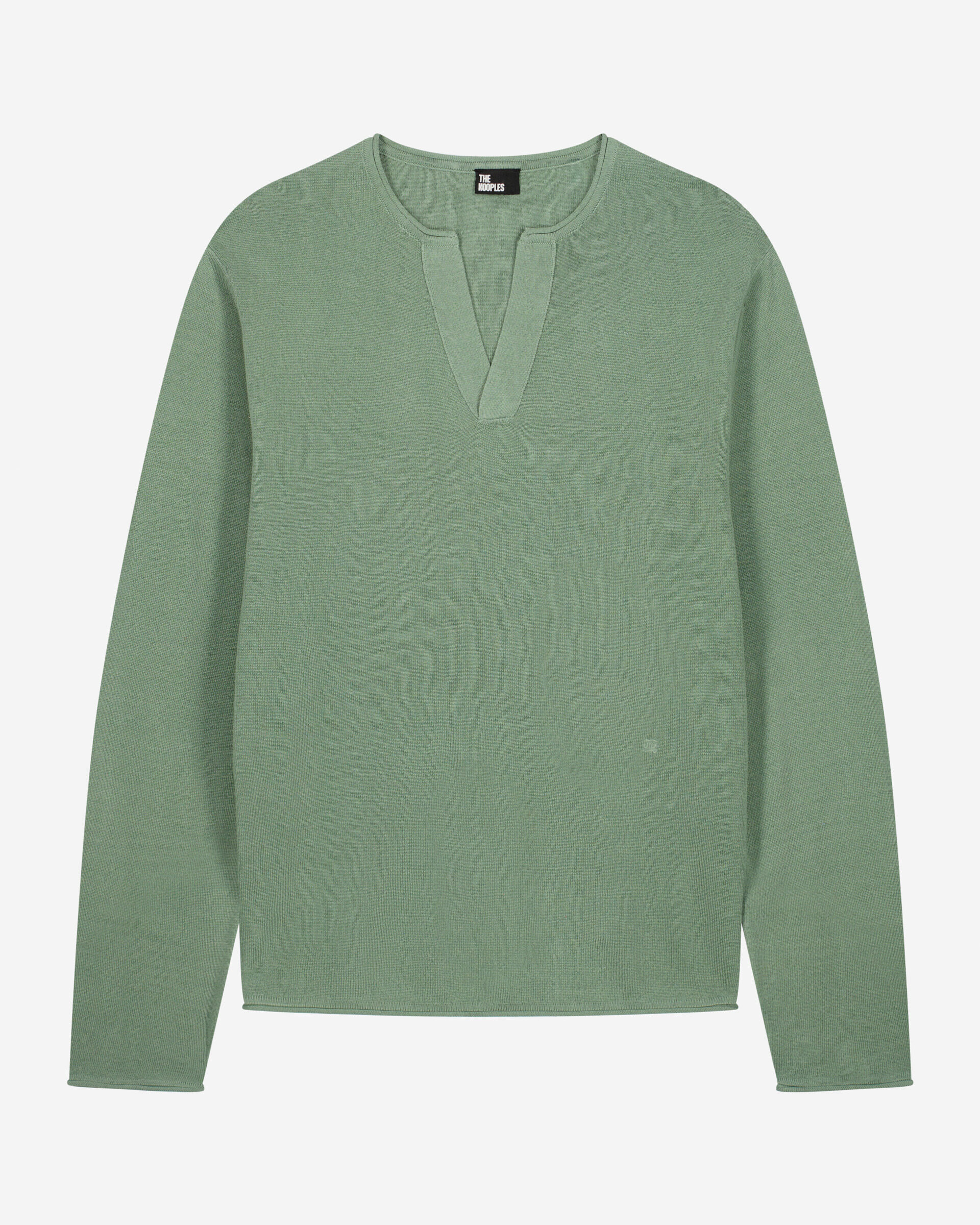 Khaki tunic-neck sweater