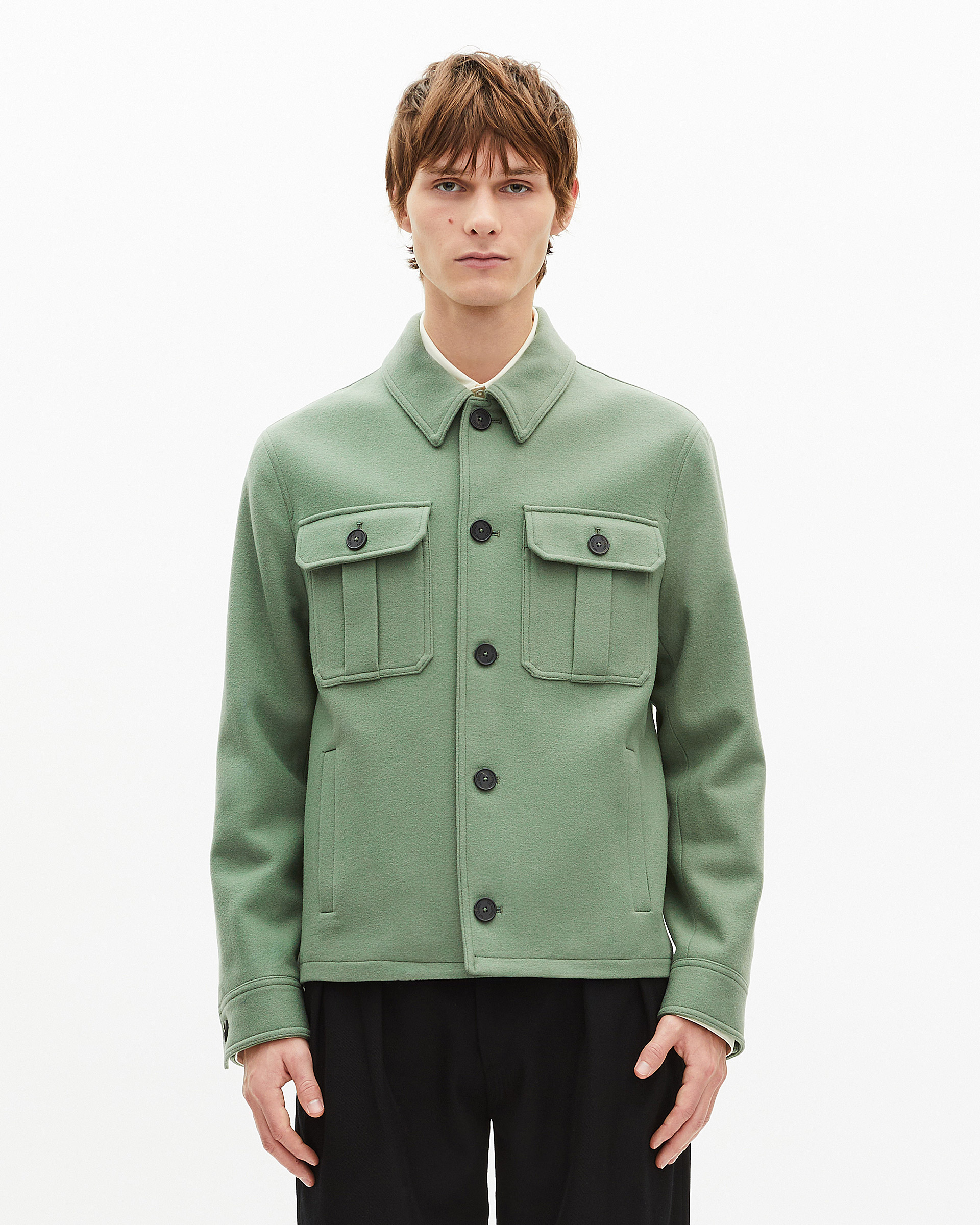 Almond green wool jacket