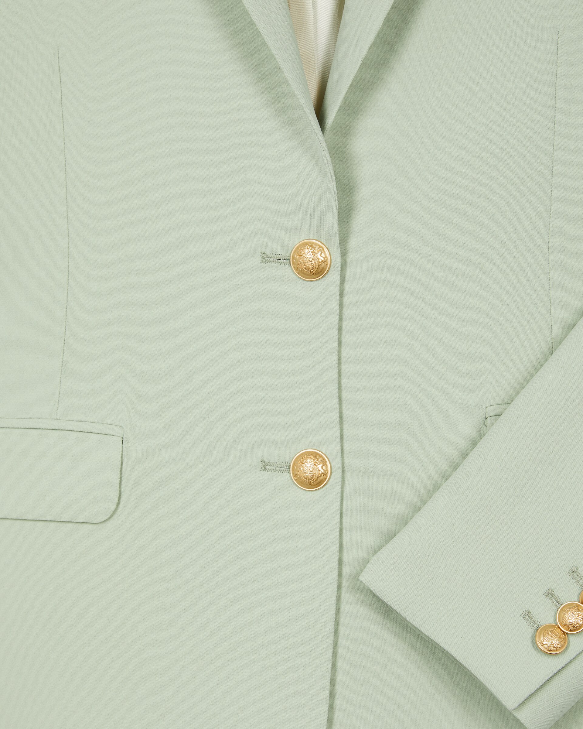 Pastel green straight suit jacket