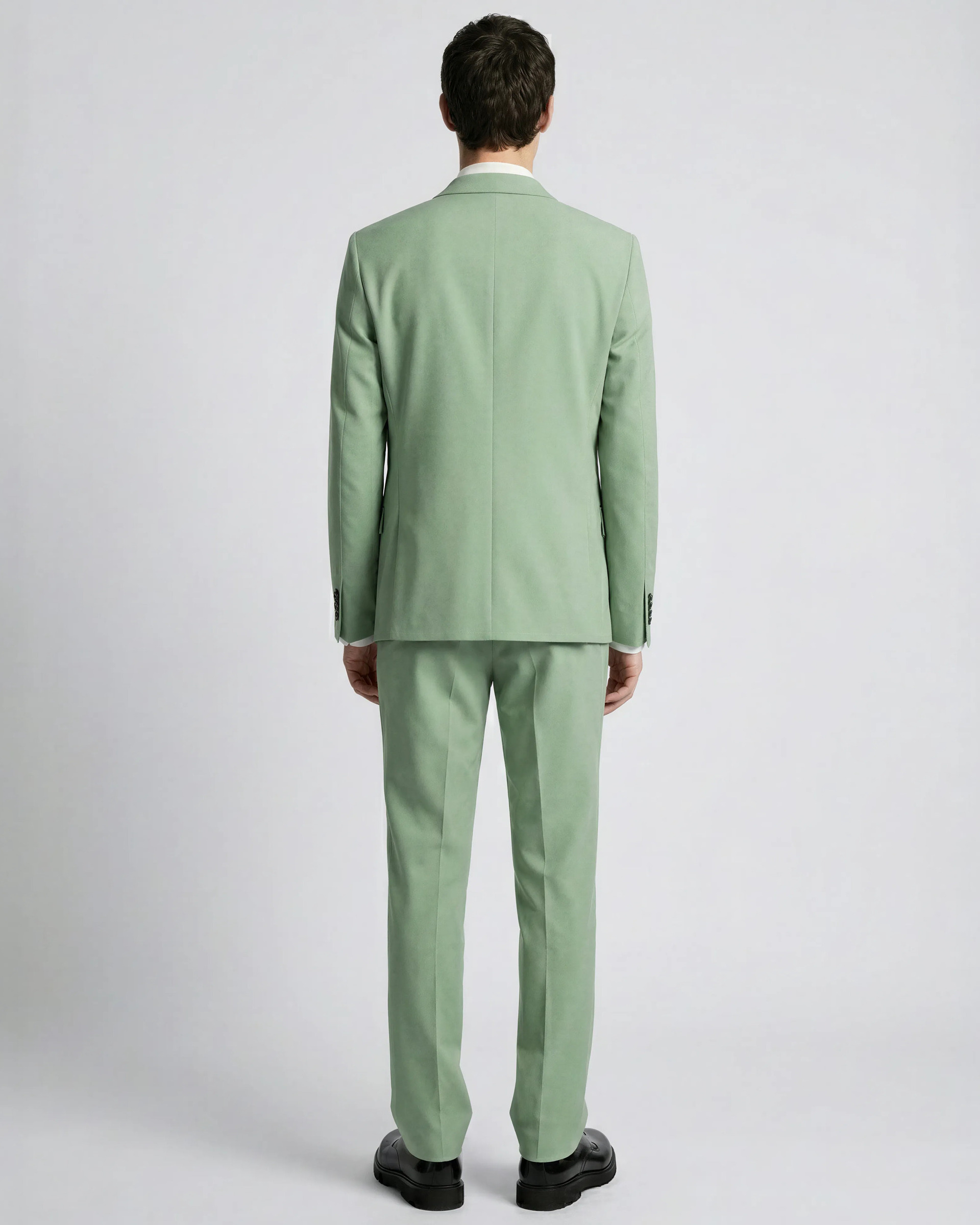 Green straight suit pants