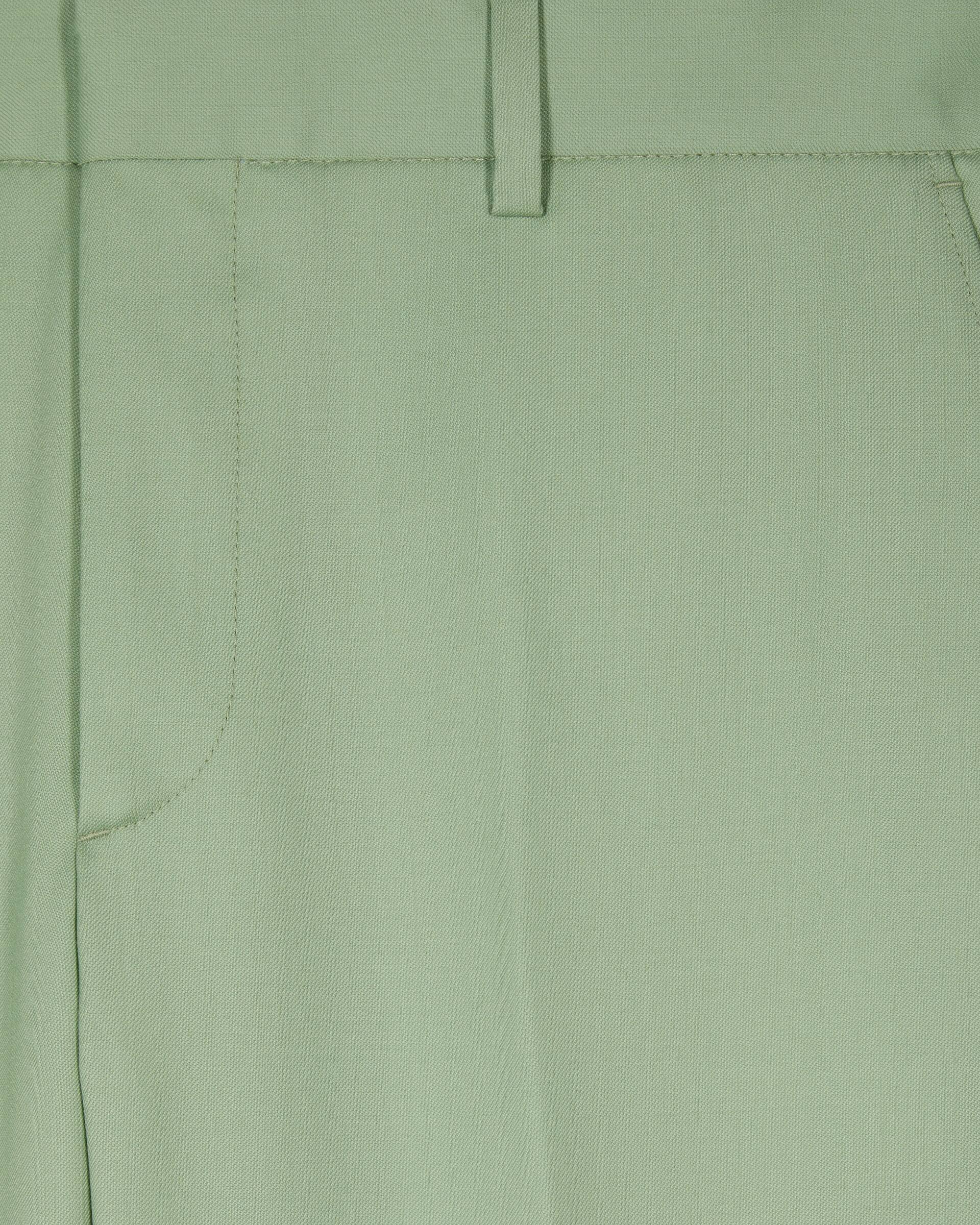 Green straight suit pants