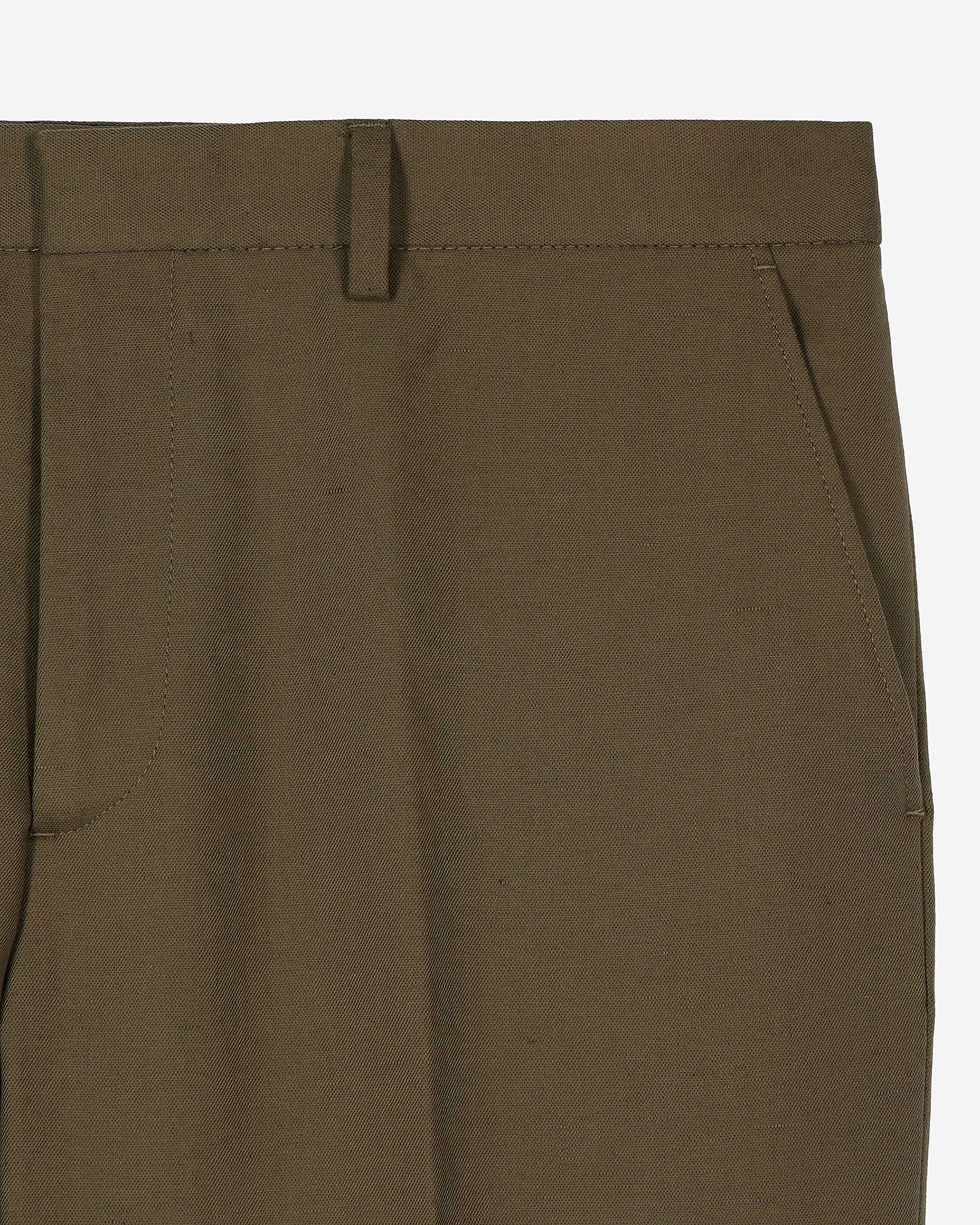 Straight khaki suit pants