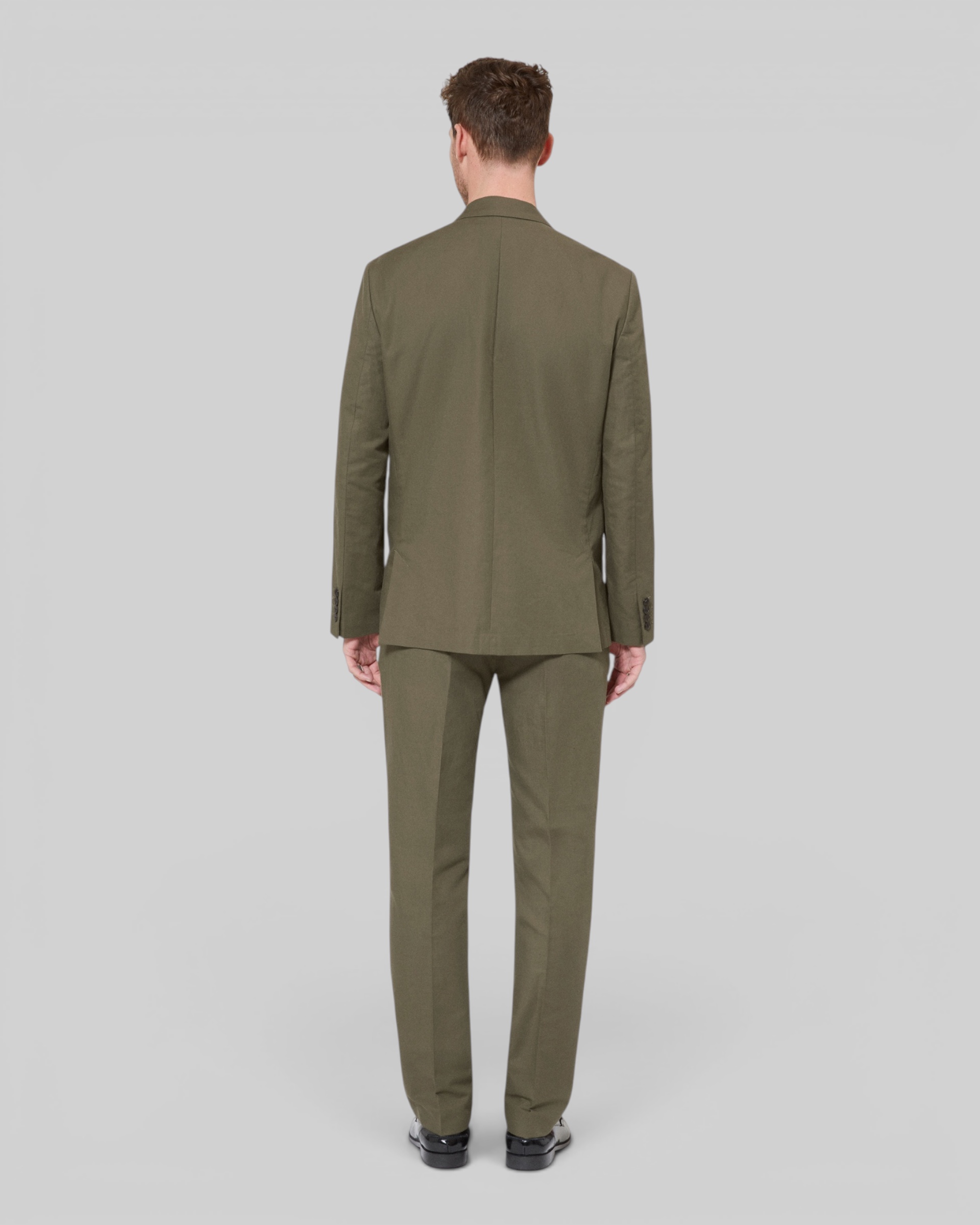 Khaki cotton linen suit jacket