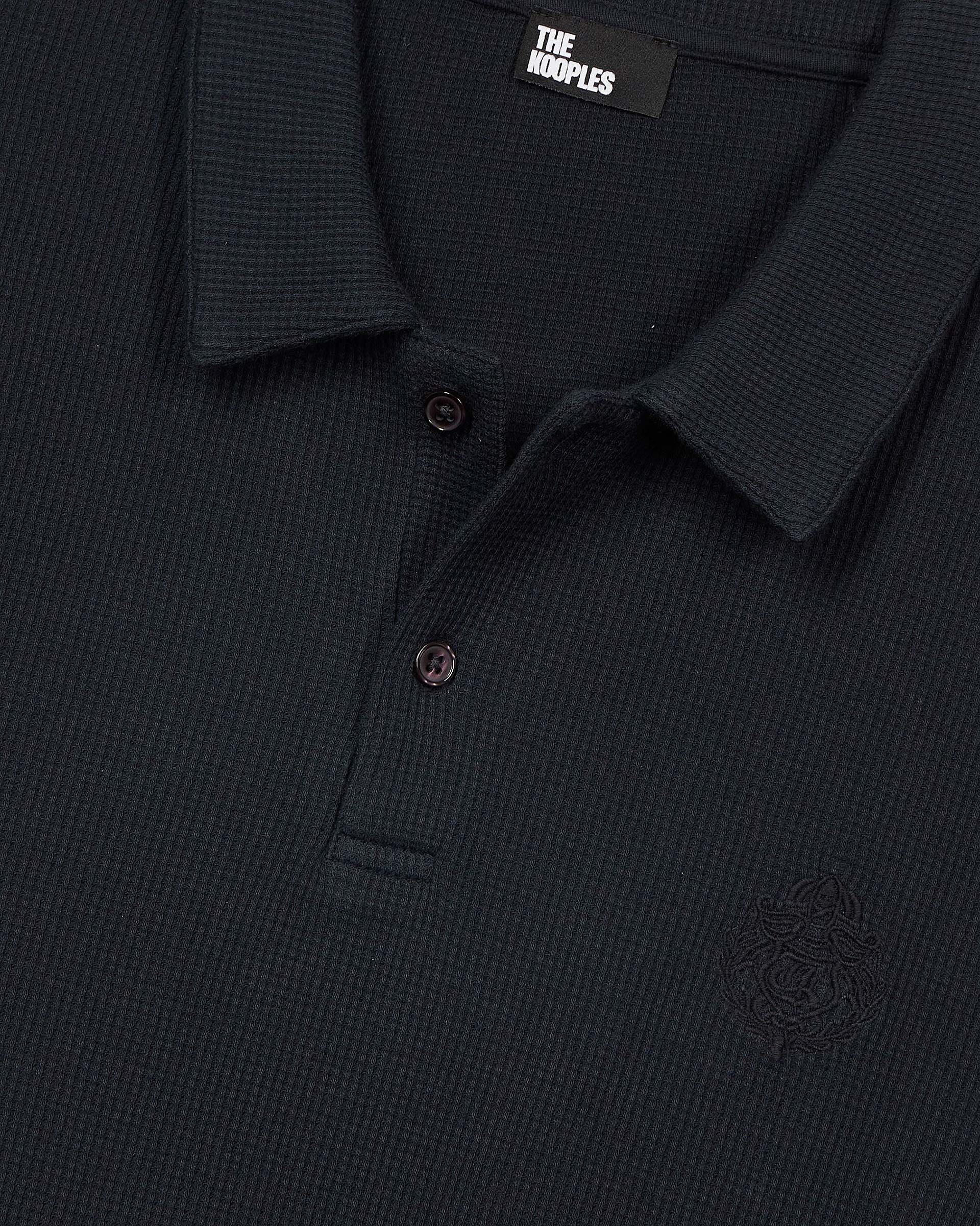 Honeycomb polo shirt with navy crest