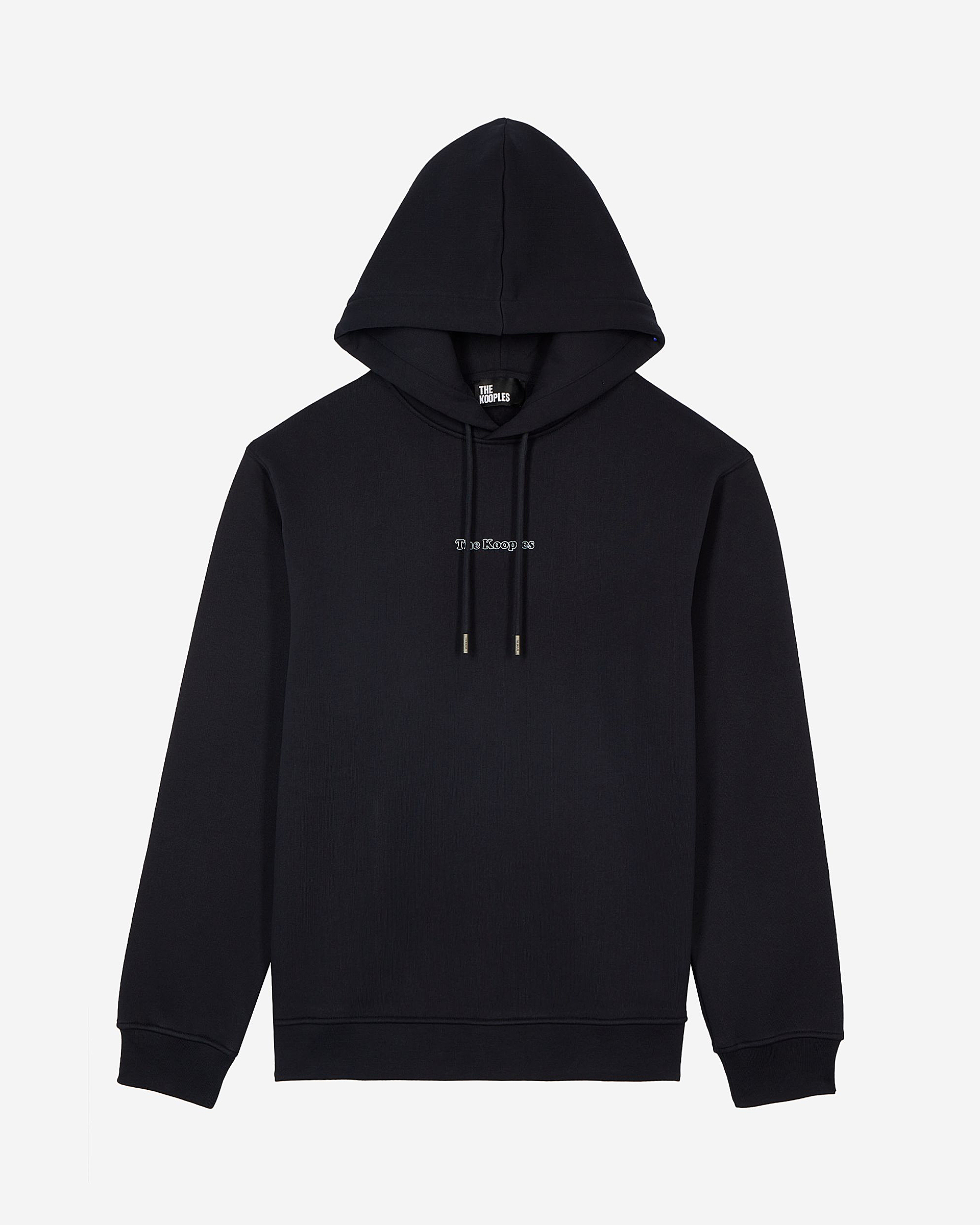 Hooded sweatshirt with navy logo
