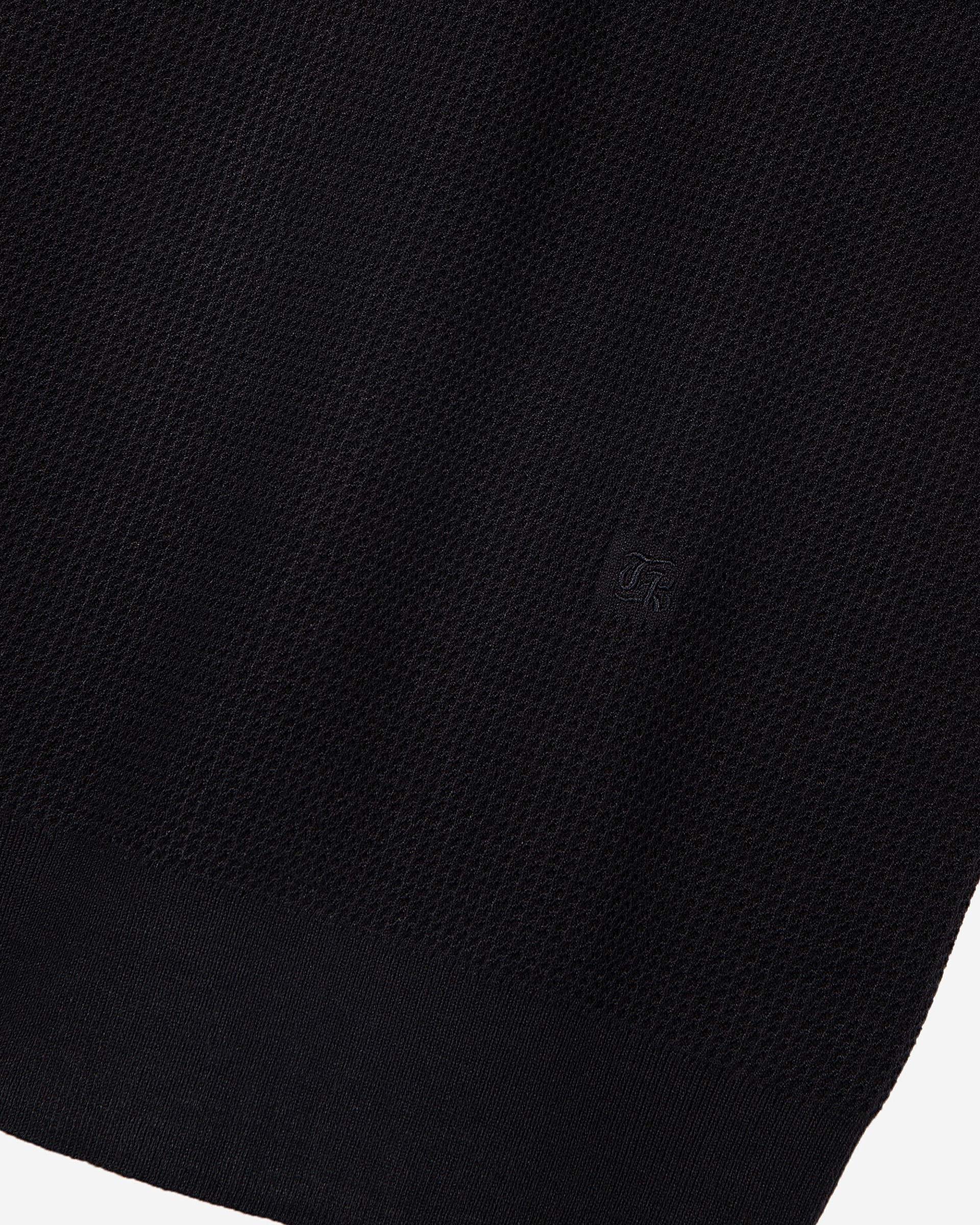 Navy polo-neck zip sweater