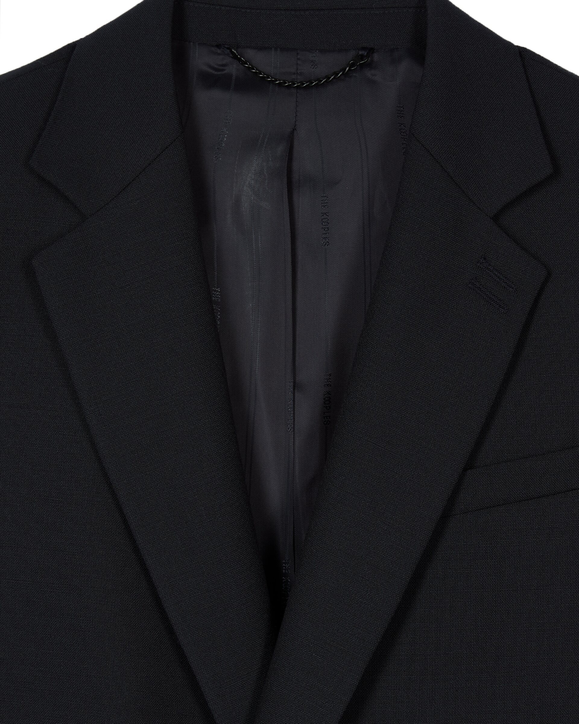 Navy double-breasted suit jacket