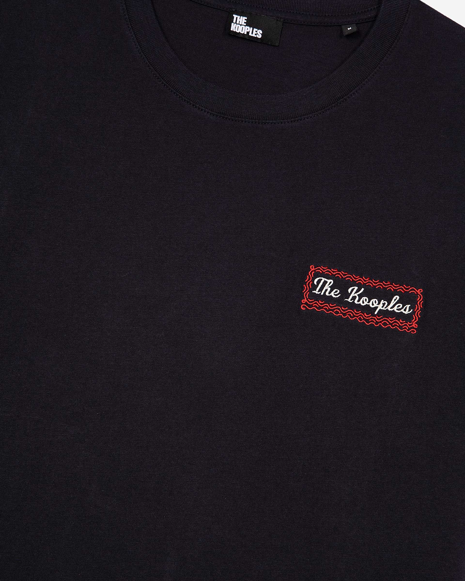 T-shirt with Via Prony navy screen print