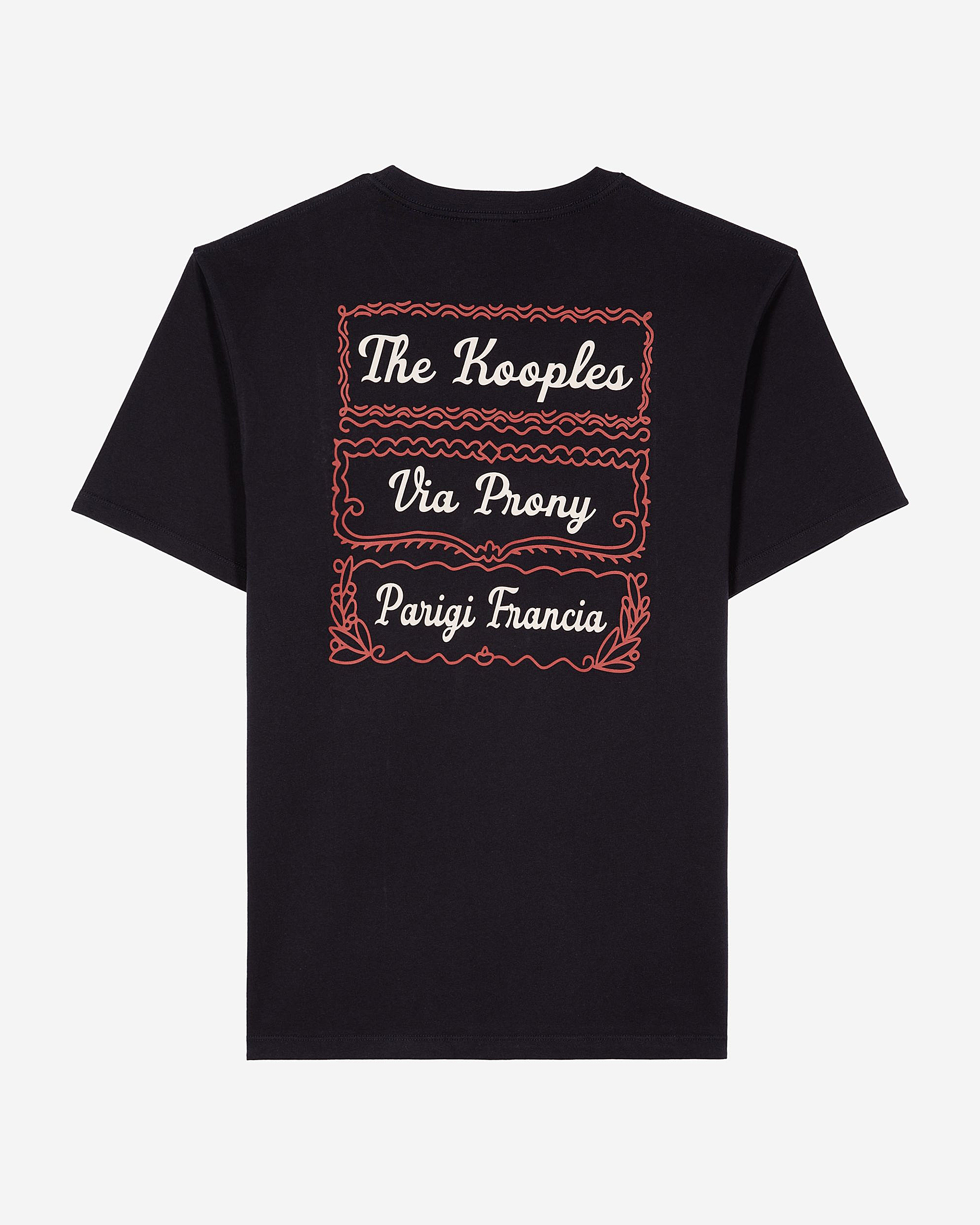 T-shirt with Via Prony navy screen print