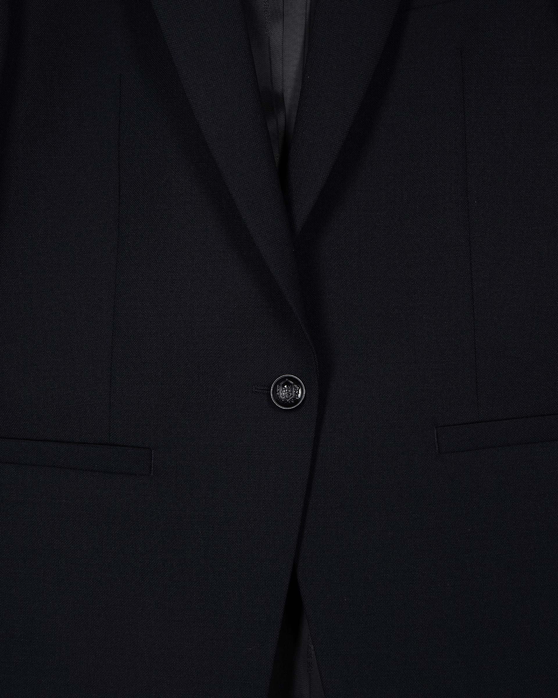 Navy wool blend suit jacket