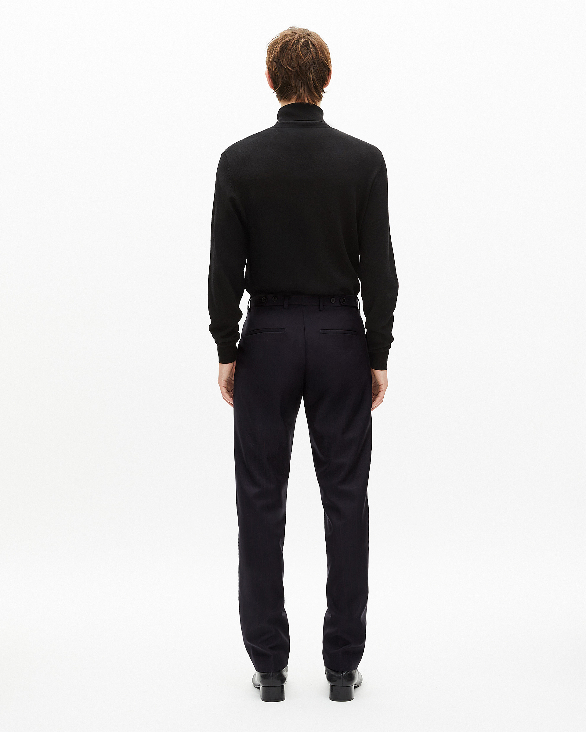 Navy pinstripe suit pants