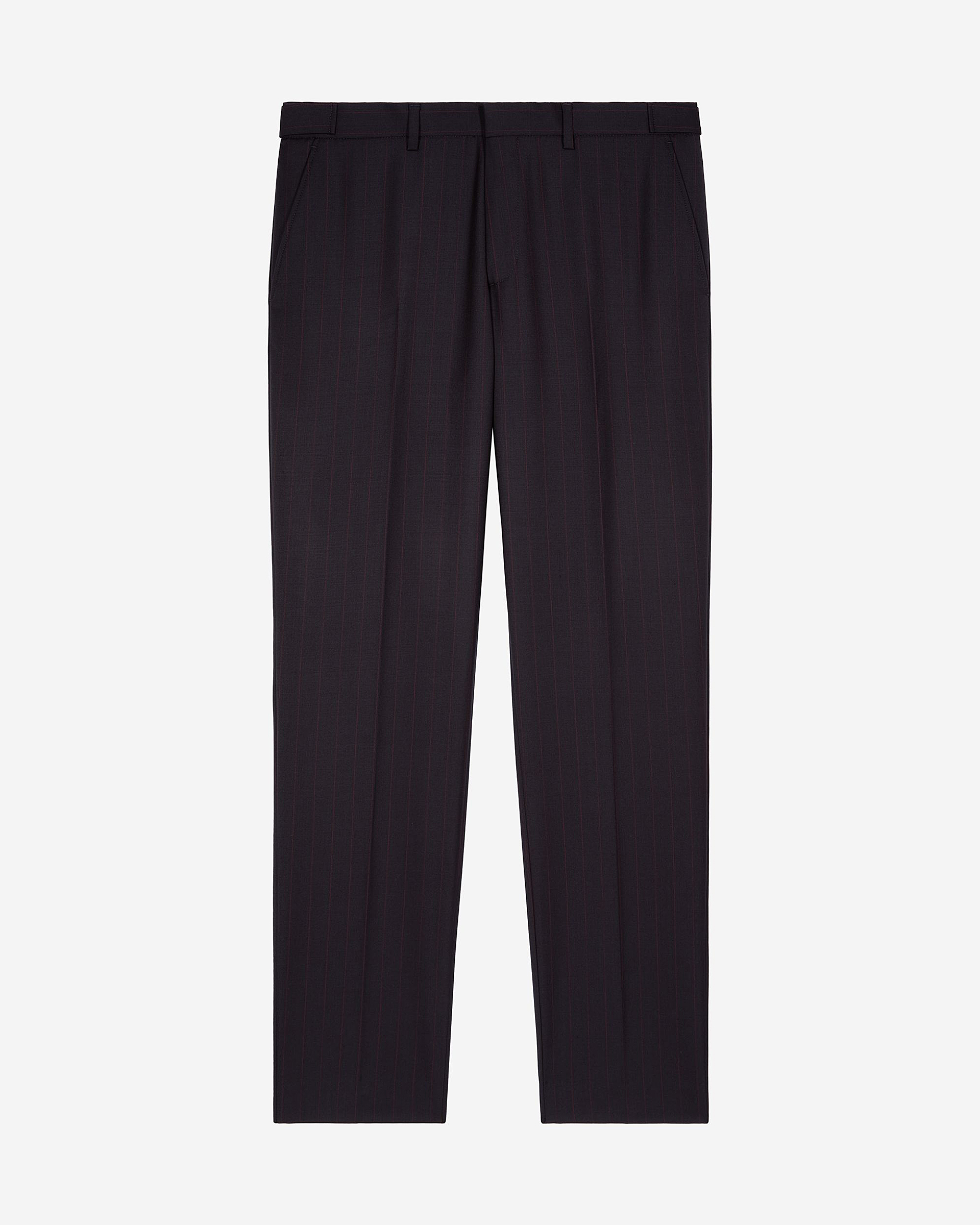 Navy pinstripe suit pants