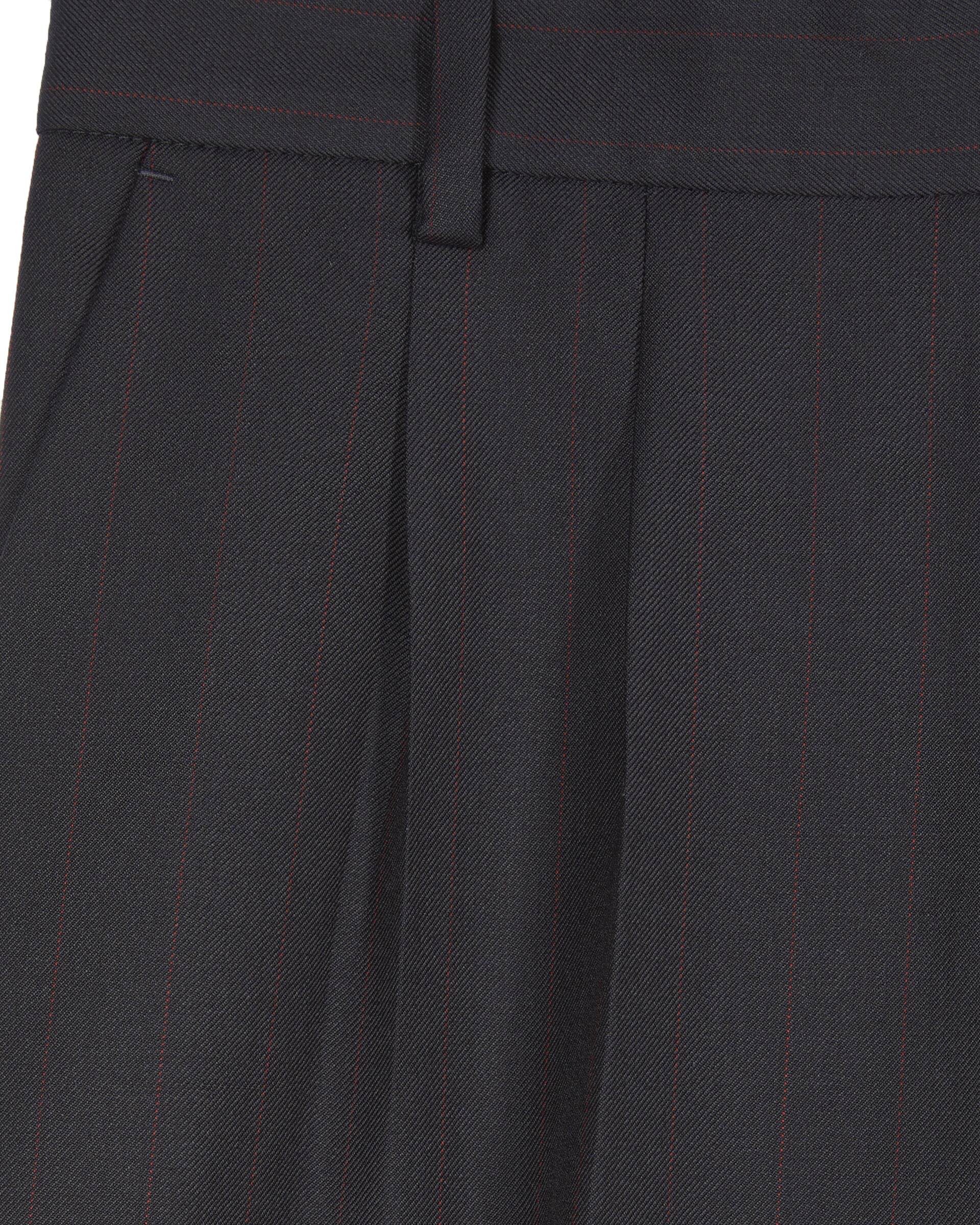 Wide-leg wool suit pants in navy stripes