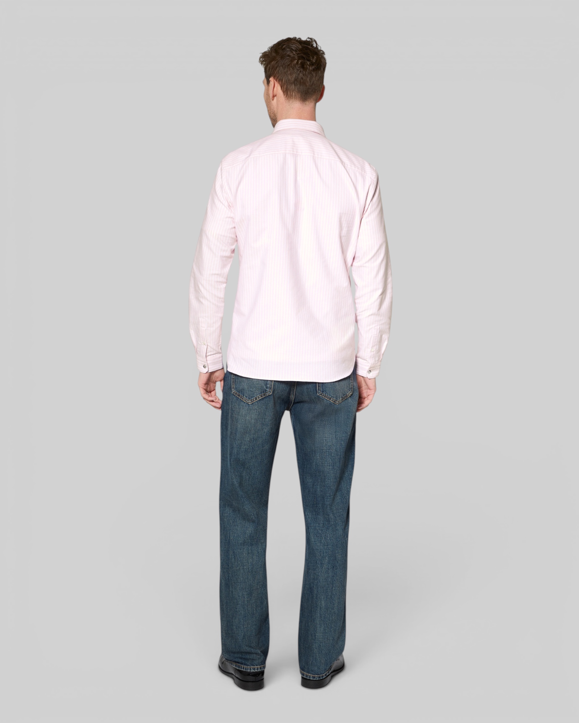 White and pink striped shirt