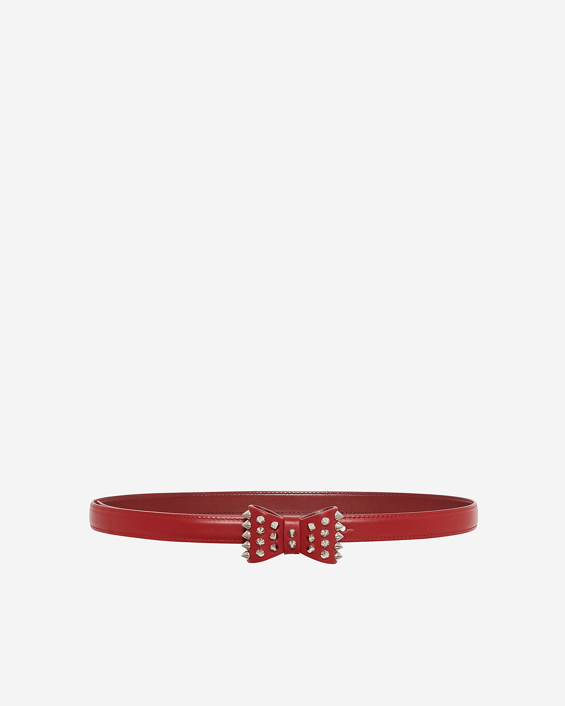 Thin belt with red leather bow