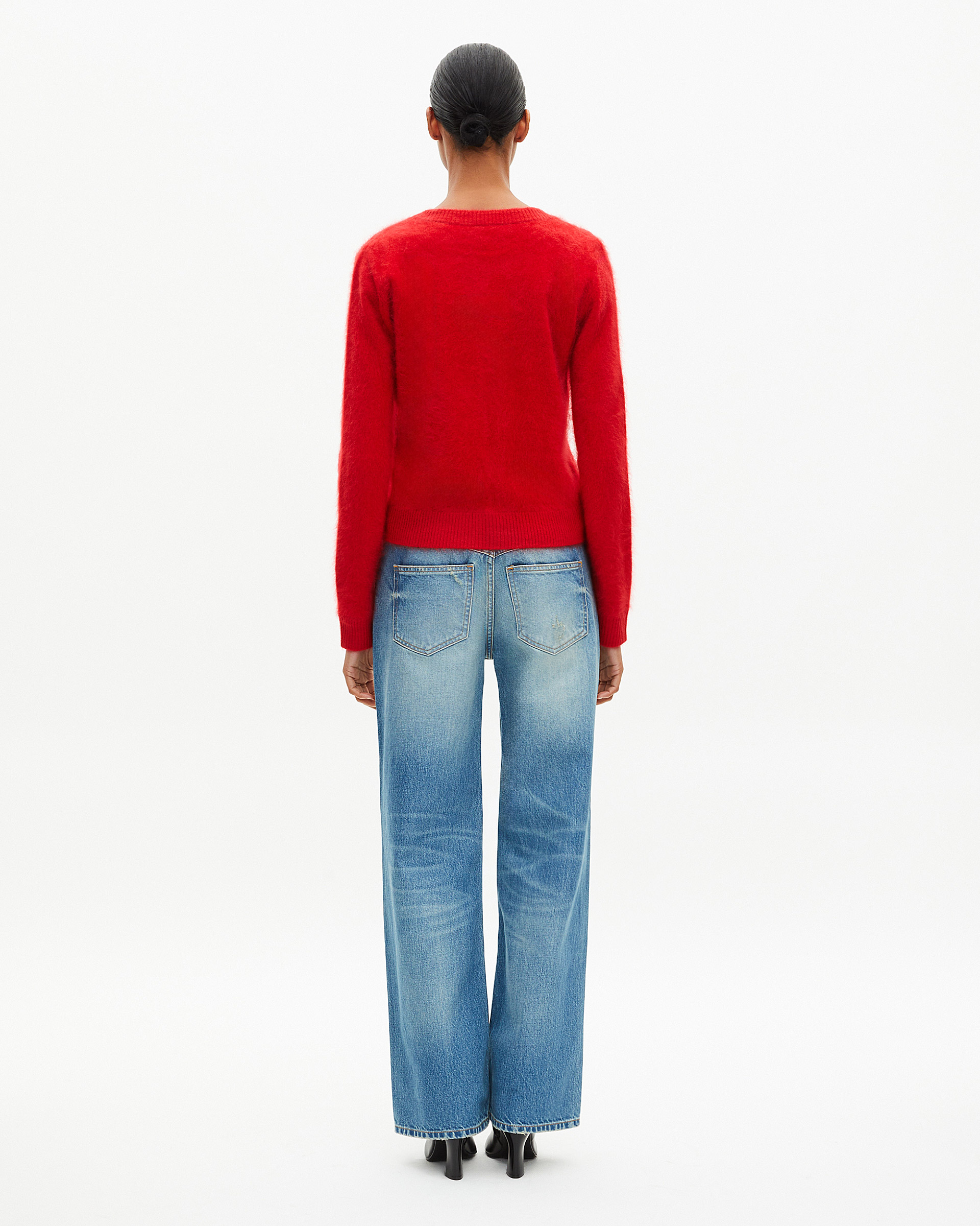 Red cashmere cardigan