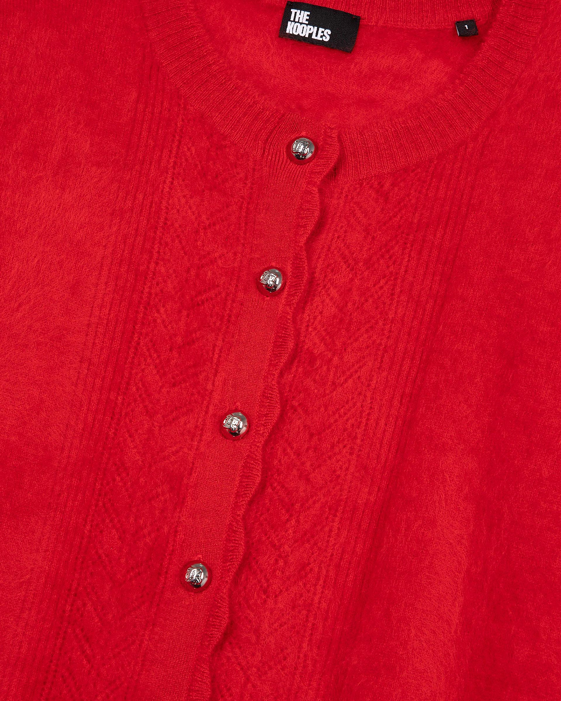 Red cashmere cardigan