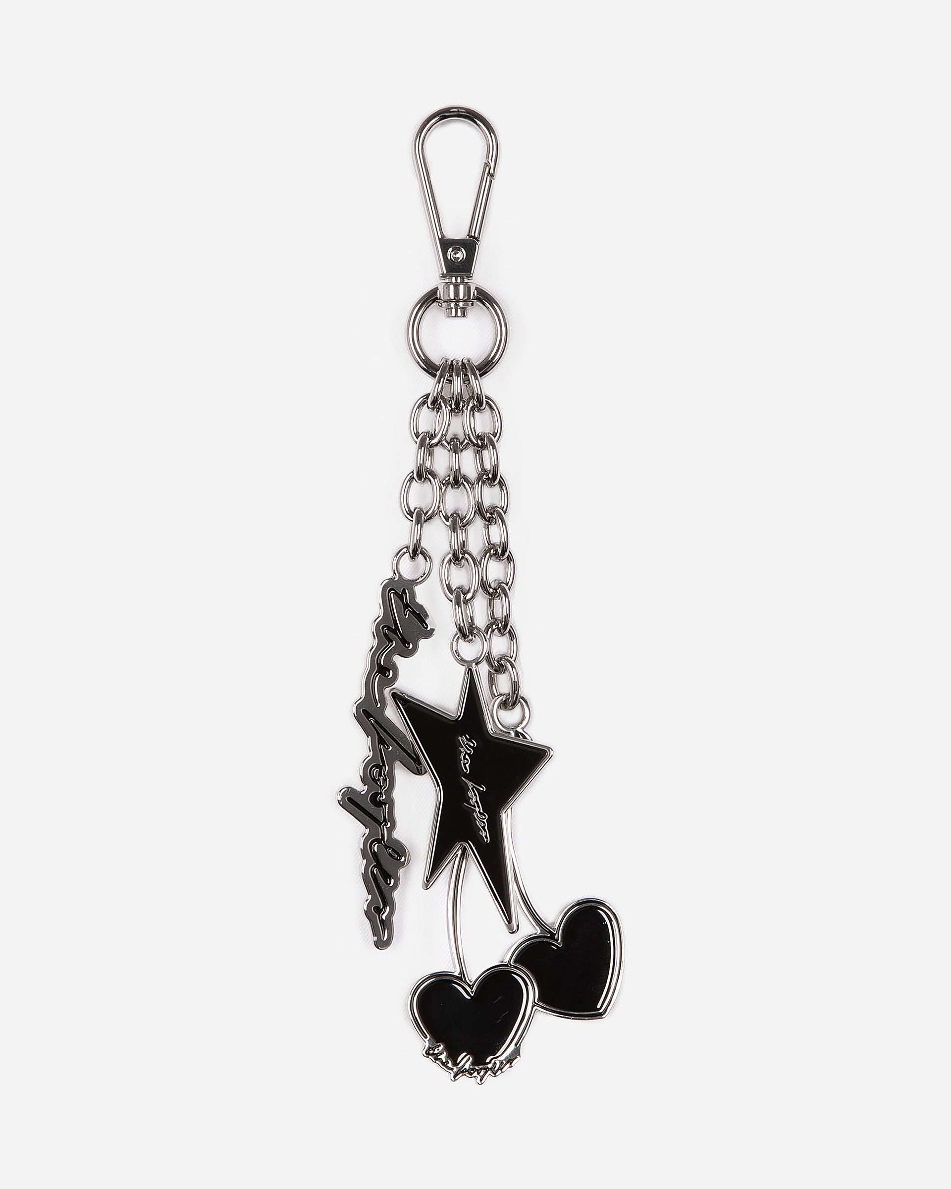 Black and silver key ring bag jewel