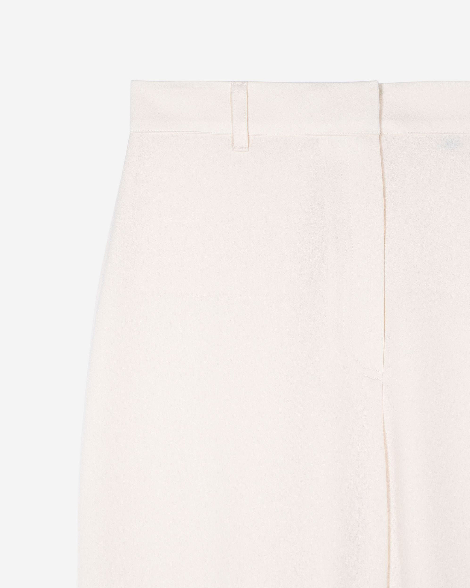 Wide-leg pants in ecru satin