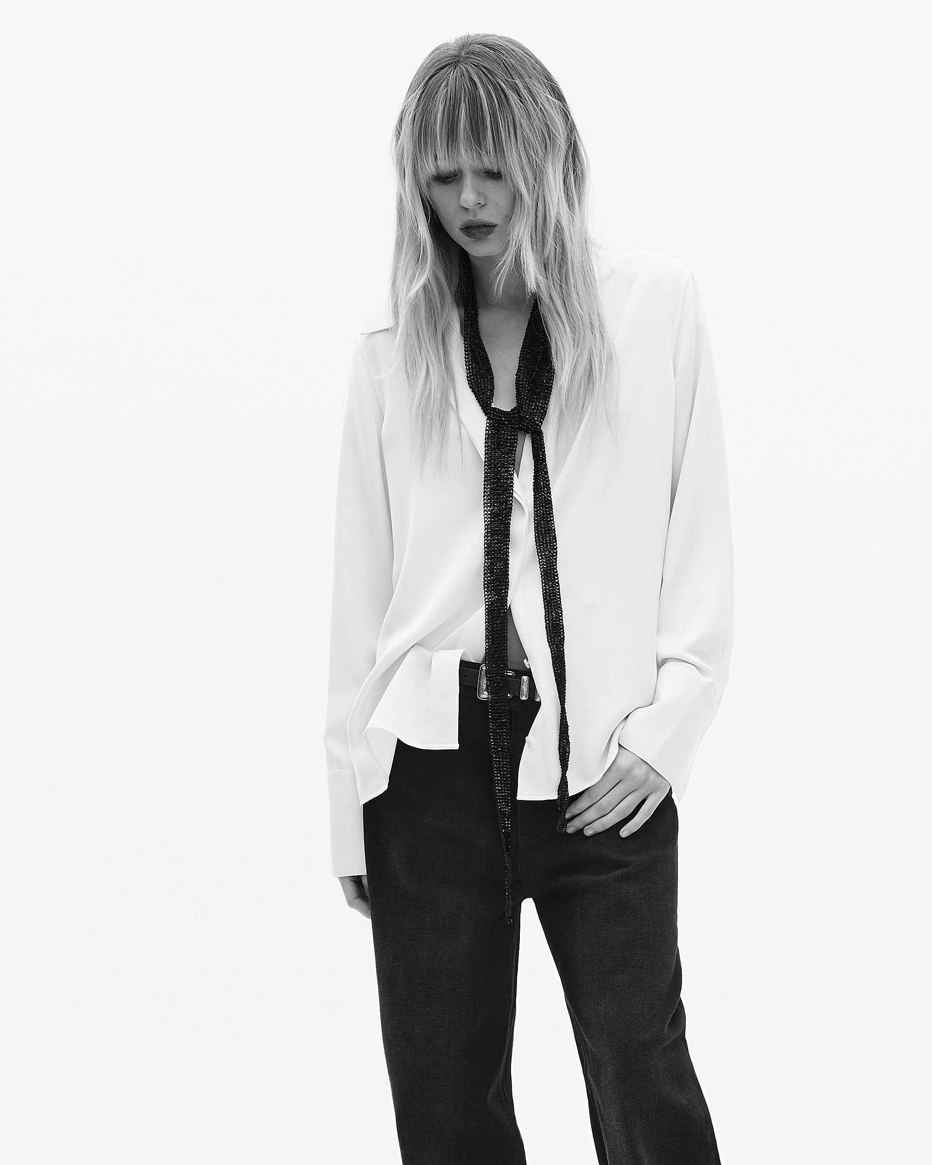 Ecru satin shirt