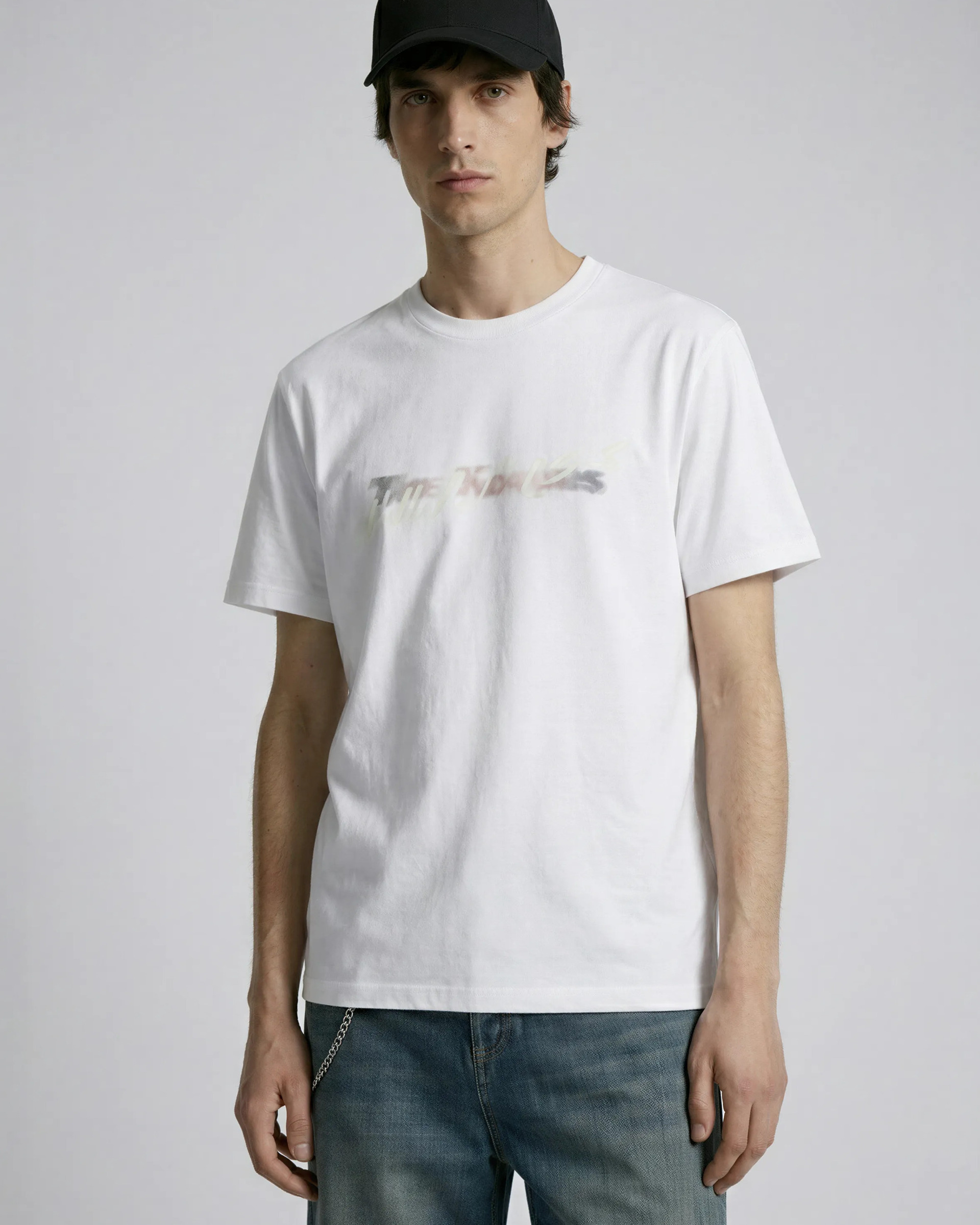 T-shirt with white multicolored logo
