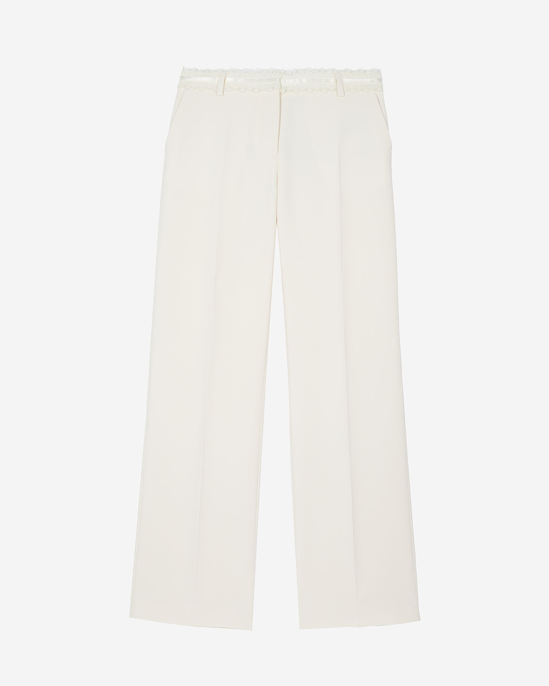 Ecru wide-leg pants