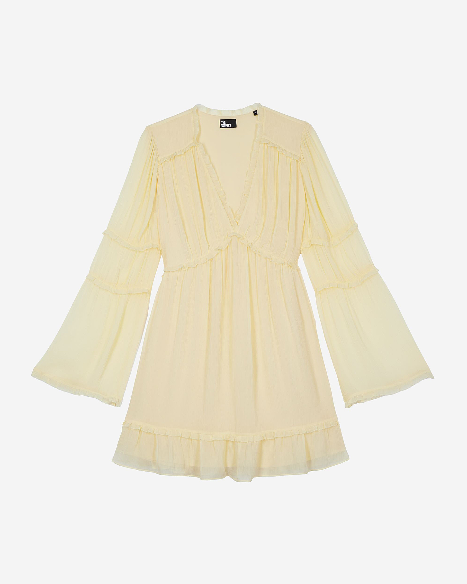 Short yellow ruffled dress