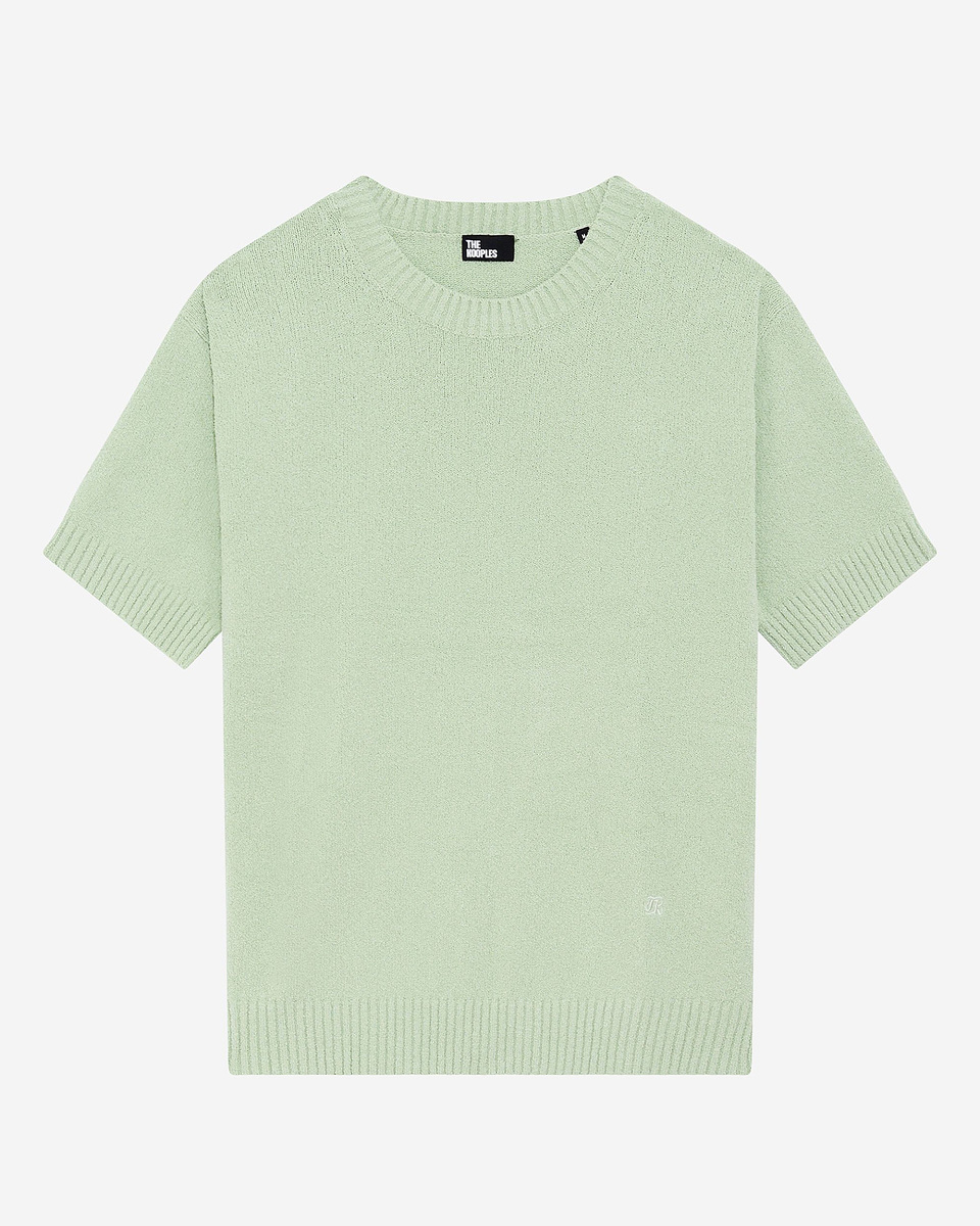 Almond green short-sleeved sweater