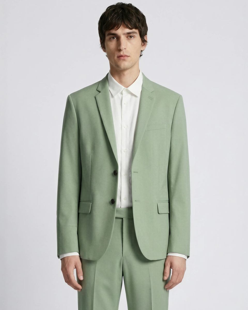 Green wool suit jacket