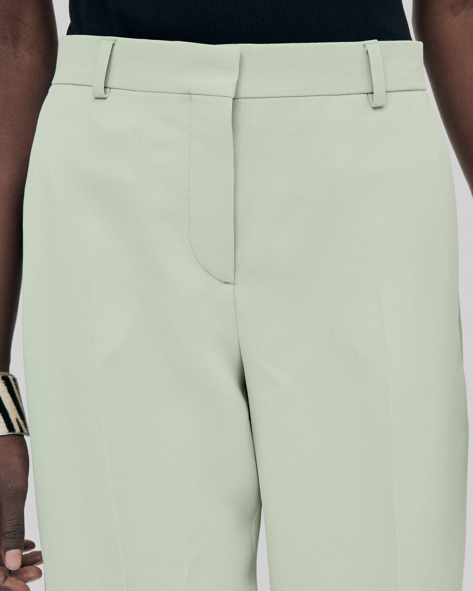 Pastel green straight-leg tailored pants