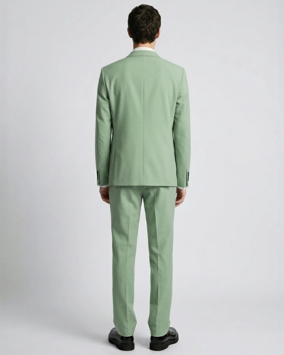 Green straight suit pants