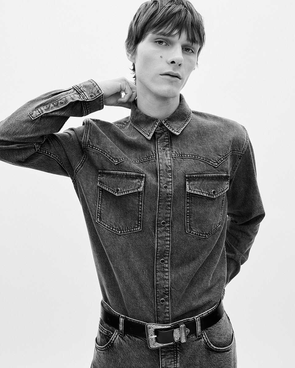 Grey denim shirt