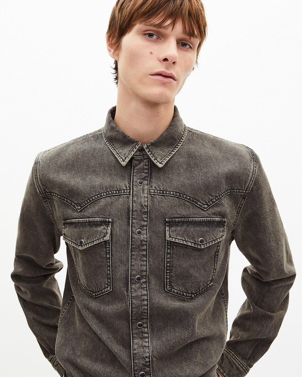 Grey denim shirt