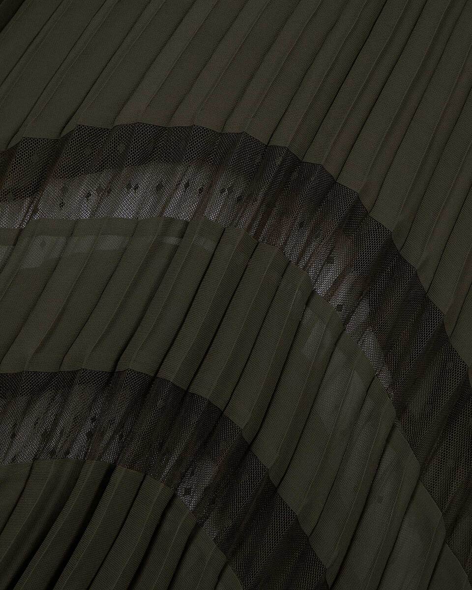 Khaki pleated maxi dress