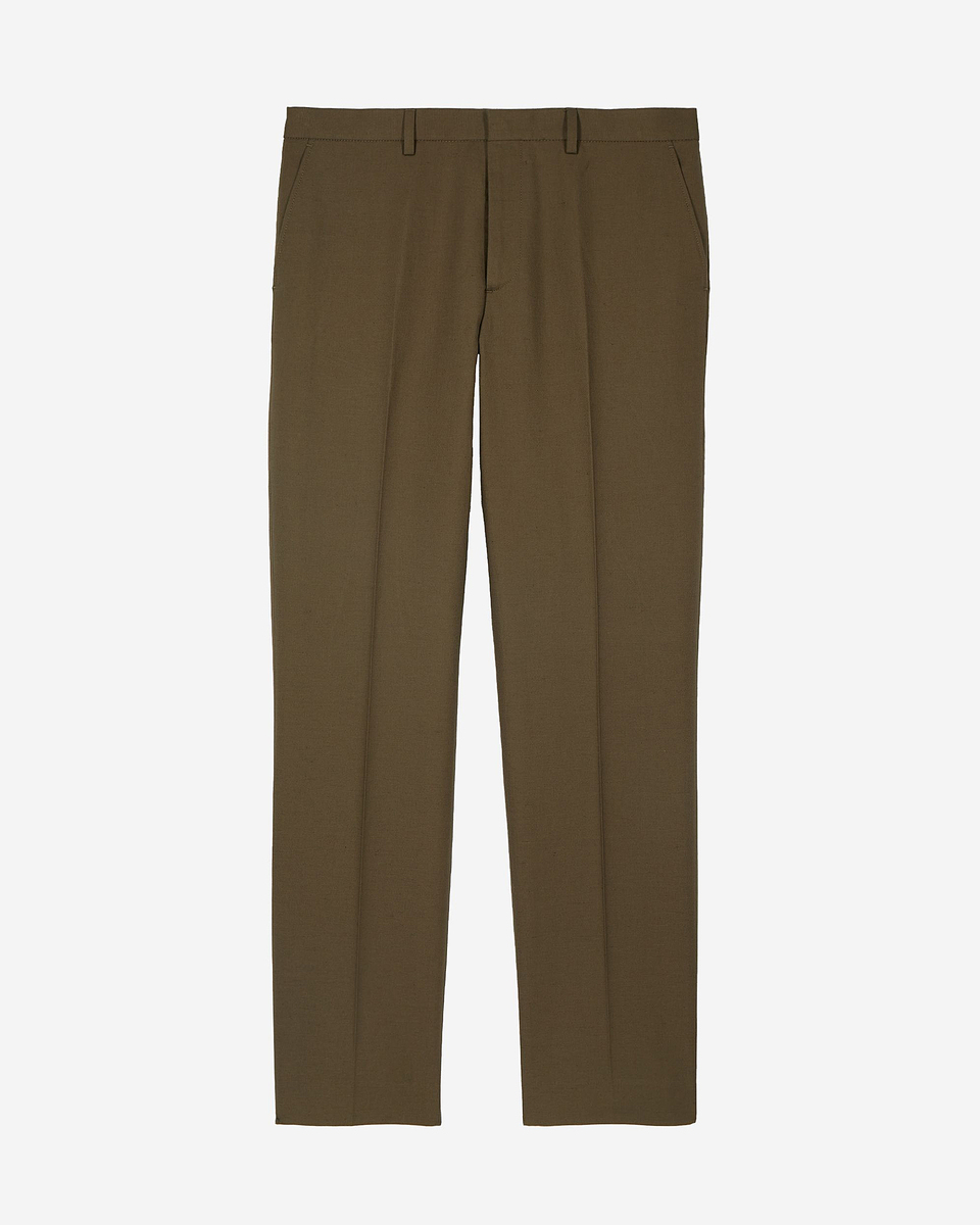 Straight khaki suit pants