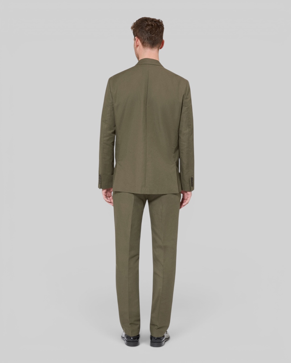 Khaki cotton linen suit jacket
