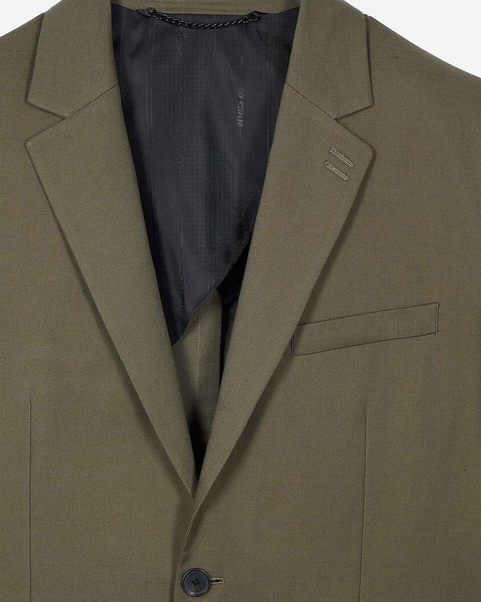 Khaki cotton linen suit jacket
