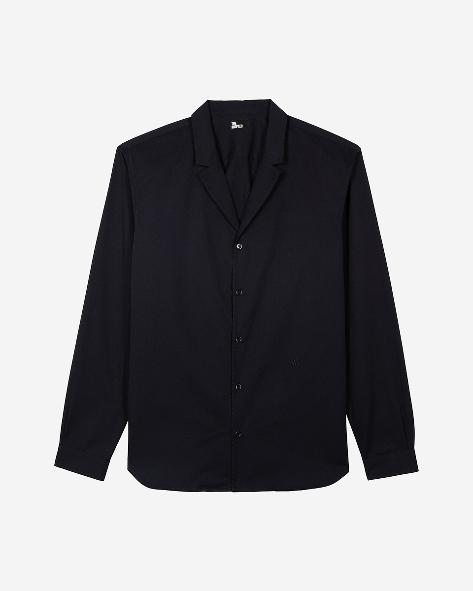 Navy suit collar shirt